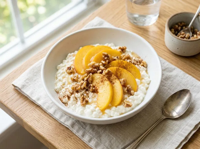 Cottage Cheese Peach Bowl