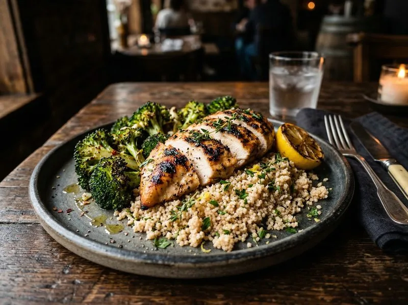 Grilled Chicken Broccoli Whole wheat couscous