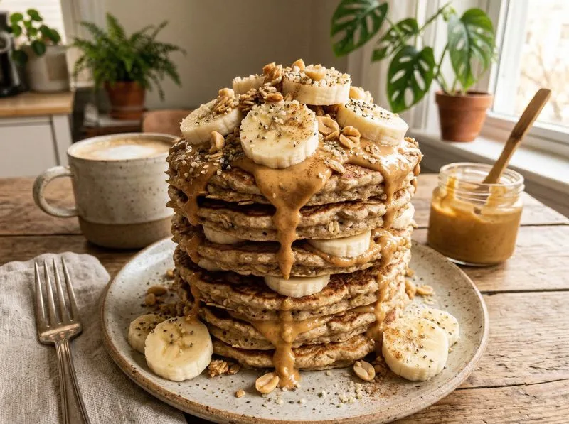 Mass Gain Oat Banana Pancakes